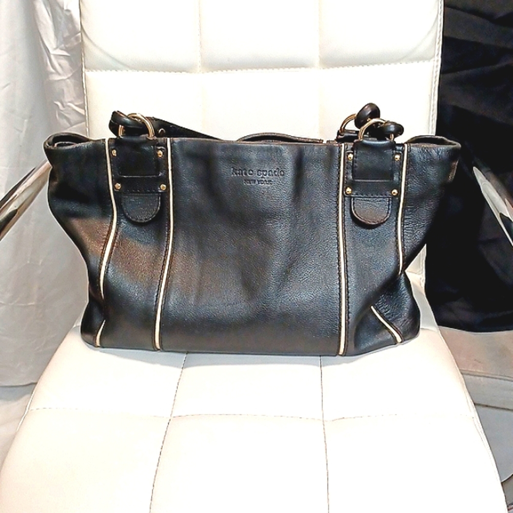 Kate spade black leather shoulder bag